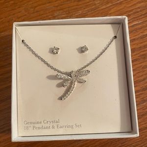 Dragonfly Necklace and Earrings